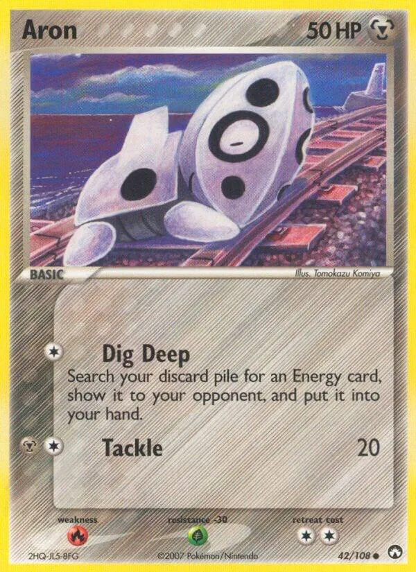 Aron sleepy Pokemon card from EX Power Keepers